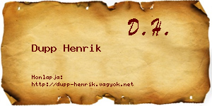 Dupp Henrik névjegykártya