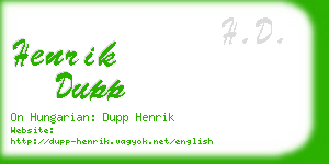 henrik dupp business card